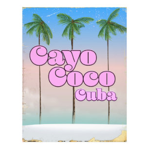 Cayo Coco Cuba vintage reisposter Foto Afdruk