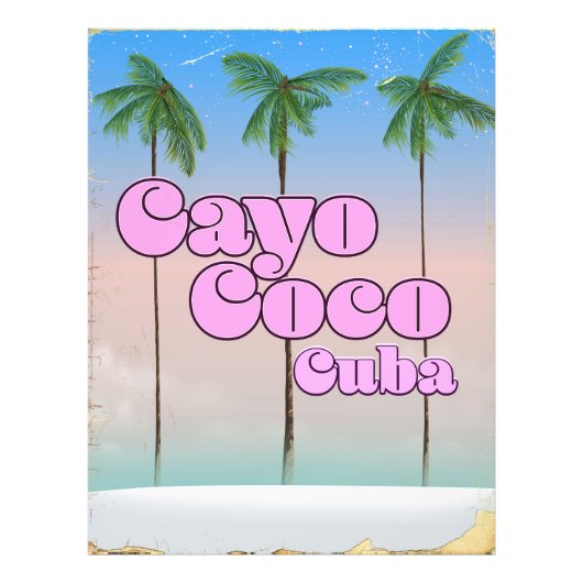 Cayo Coco Cuba vintage reisposter Foto Afdruk (Voorkant)