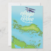 Cayo Coco Cuba vintage stijl kaart. (Achterkant)