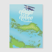 Cayo Coco Cuba vintage stijl kaart. (Voorkant)