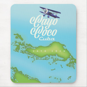 Cayo Coco Cuba vintage stijl kaart. Muismat