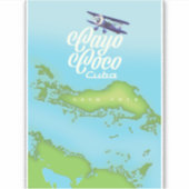 Cayo Coco Cuba vintage stijl kaart. Sticker (Voorkant)