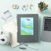 Cayo Coco Cuba vintage stijl kaart. Sticker (iPad Cover)