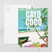 Cayo Coco Cubaans strand vakantieposter Briefkaart (Voorkant / Achterkant)