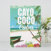Cayo Coco Cubaans strandvakantieposter Kaart (Staand voorkant)
