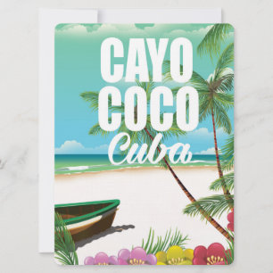 Cayo Coco Cubaans strandvakantieposter Kaart