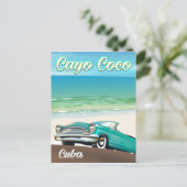 Cayo Coco Cubaanse vakantieposter Briefkaart (Staand voorkant)