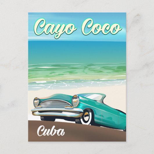 Cayo Coco Cubaanse vakantieposter Briefkaart (Voorkant)
