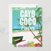 Cayo Coco Cuban strand vakantion poster Briefkaart (Voorkant / Achterkant)