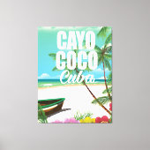 Cayo Coco Cuban strand vakantion poster Canvas Afdruk (Voorkant)