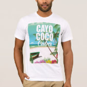 Cayo Coco Cuban strand vakantion poster T-shirt (Voorkant)