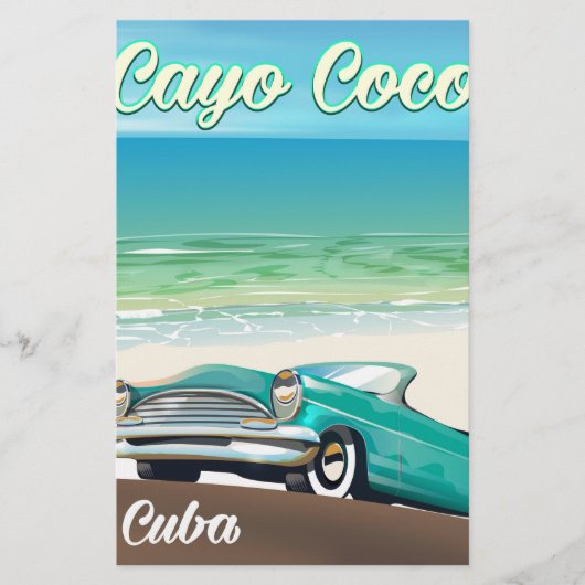 Cayo Coco cuban vakantie-poster Briefpapier (Voorkant)