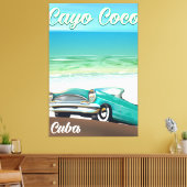 Cayo Coco cuban vakantie-poster Canvas Afdruk (Insitu (Woonkamer))