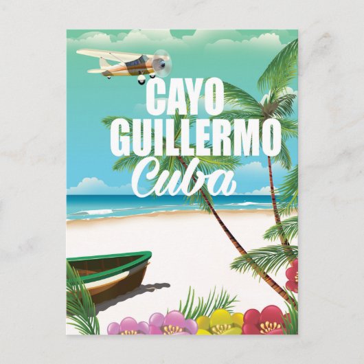 Cayo Guillermo-poster voor stratingsvakantie Briefkaart (Voorkant)