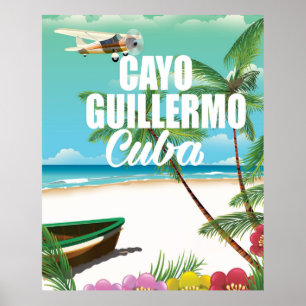 Cayo Guillermo strand vakantieposter Poster