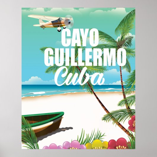 Cayo Guillermo strand vakantieposter Poster (Voorkant)