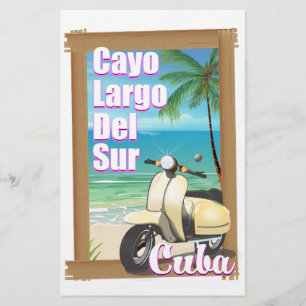 Cayo Largo del Sur Cubaanse vakantieposter Briefpapier