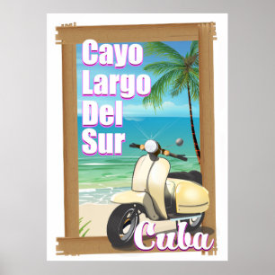 Cayo Largo del Sur Cubaanse vakantieposter Poster