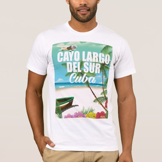 Cayo Largo del Sur strand vakantion poster T-shirt (Voorkant)