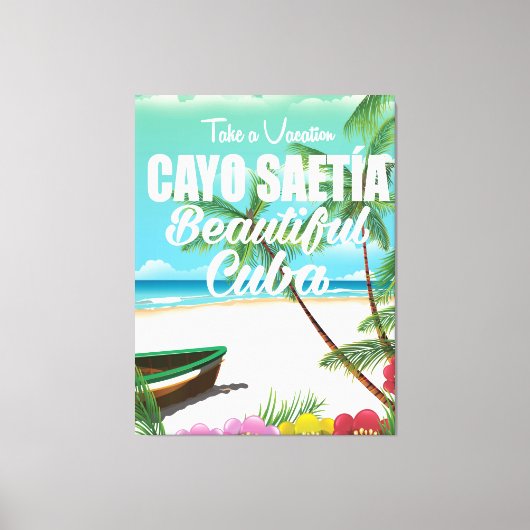 Cayo Saetía Cuba-poster Canvas Afdruk (Voorkant)