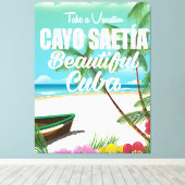 Cayo Saetía Cuba-poster Canvas Afdruk (Insitu (Houten vloer))