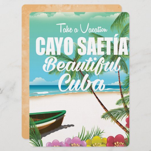 Cayo Saetía Cuba-poster Kaart (Voorkant / Achterkant)