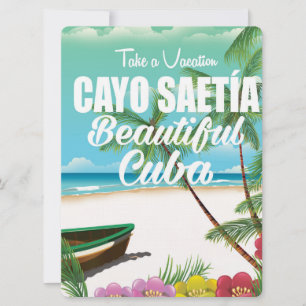 Cayo Saetía Cuba strand vakantieposter Kaart