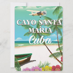 Cayo Santa María Cubaans strand vakantieposter Kaart