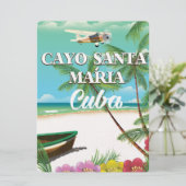 Cayo Santa María Cubaans strandvakantieposter Kaart (Staand voorkant)