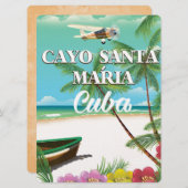 Cayo Santa María Cubaans strandvakantieposter Kaart (Voorkant / Achterkant)