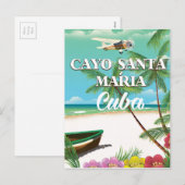 Cayo Santa María Cuban strand vakantion poster Feestdagenkaart (Voorkant / Achterkant)