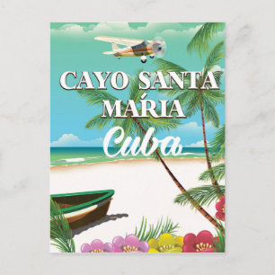 Cayo Santa María Cuban strand vakantion poster Feestdagenkaart