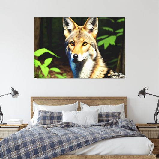 Cayote van 1996 in de bosaffier canvas afdruk (Insitu (Slaapkamer))
