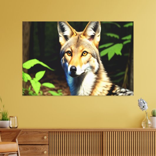 Cayote van 1996 in de bosaffier canvas afdruk (Insitu (Woonkamer))