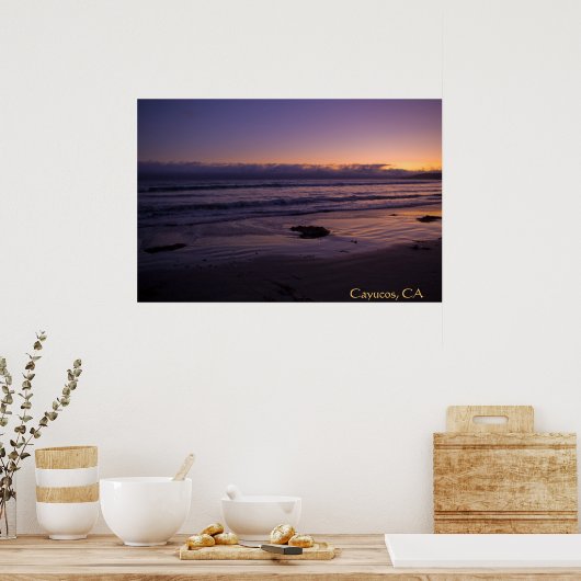 Cayucos, CA Beach Sunset Poster (Keuken)