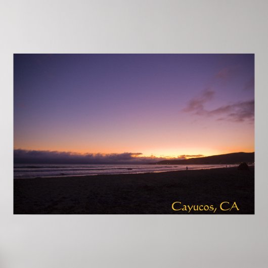 Cayucos, CA Beach Sunset Poster 2 (Voorkant)