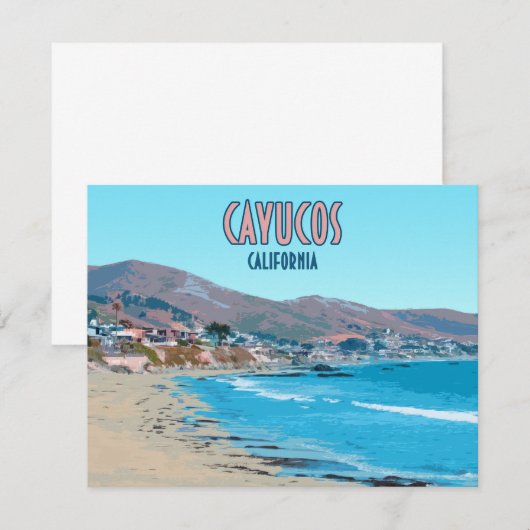 Cayucos California Central Coast Flat Kaart (Voorkant / Achterkant)