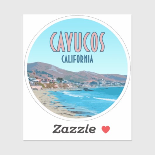 Cayucos California Central Coast  Sticker (Vel)