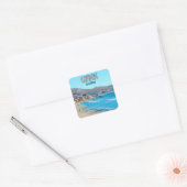Cayucos California Central Coast  Vierkante Sticker (Envelop)
