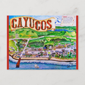 Cayucos Californië kaart ansichtkaart