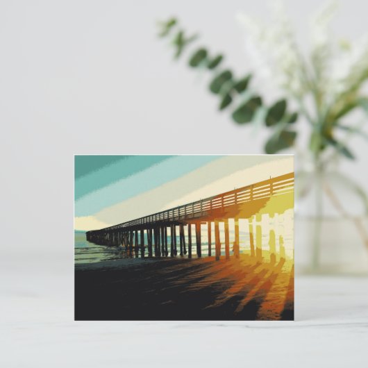 Cayucos Pier Briefkaart (Staand voorkant)