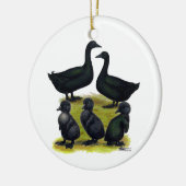 Cayuga eendenfamilie keramisch ornament (Links)
