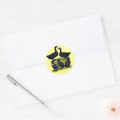 Cayuga eendenfamilie ronde sticker (Envelop)