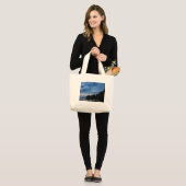 Cayuga Lake Blue Sunset Grote Tote Bag (Voorkant (model))