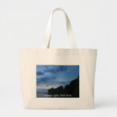 Cayuga Lake Blue Sunset Grote Tote Bag (Voorkant)