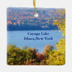 CAYUGA LAKE, ITHACA, N.Y.-siermiddel Keramisch Ornament
