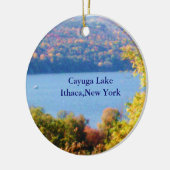 CAYUGA LAKE, ITHACA, N.Y.-siermiddel Keramisch Ornament (Links)