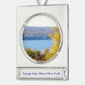 CAYUGA LAKE, ITHACA, N.Y.-siermiddel Verzilverd Banner Ornament (Links)