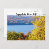 CAYUGA LAKE, ITHACA, NEW YORK briefkaart (Voorkant / Achterkant)