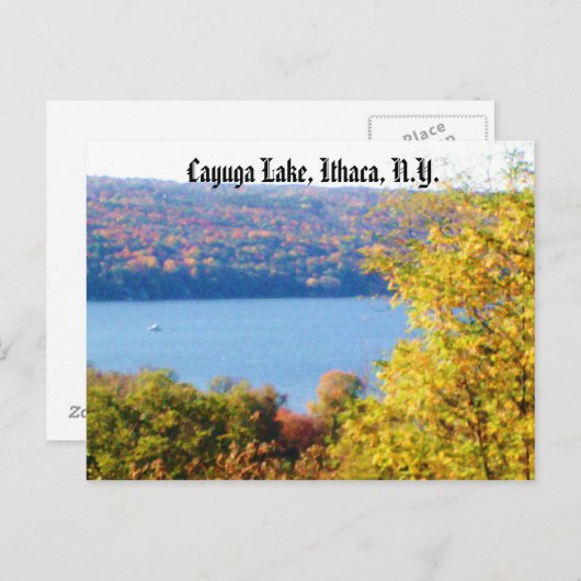 CAYUGA LAKE, ITHACA, NEW YORK briefkaart (Voorkant / Achterkant)